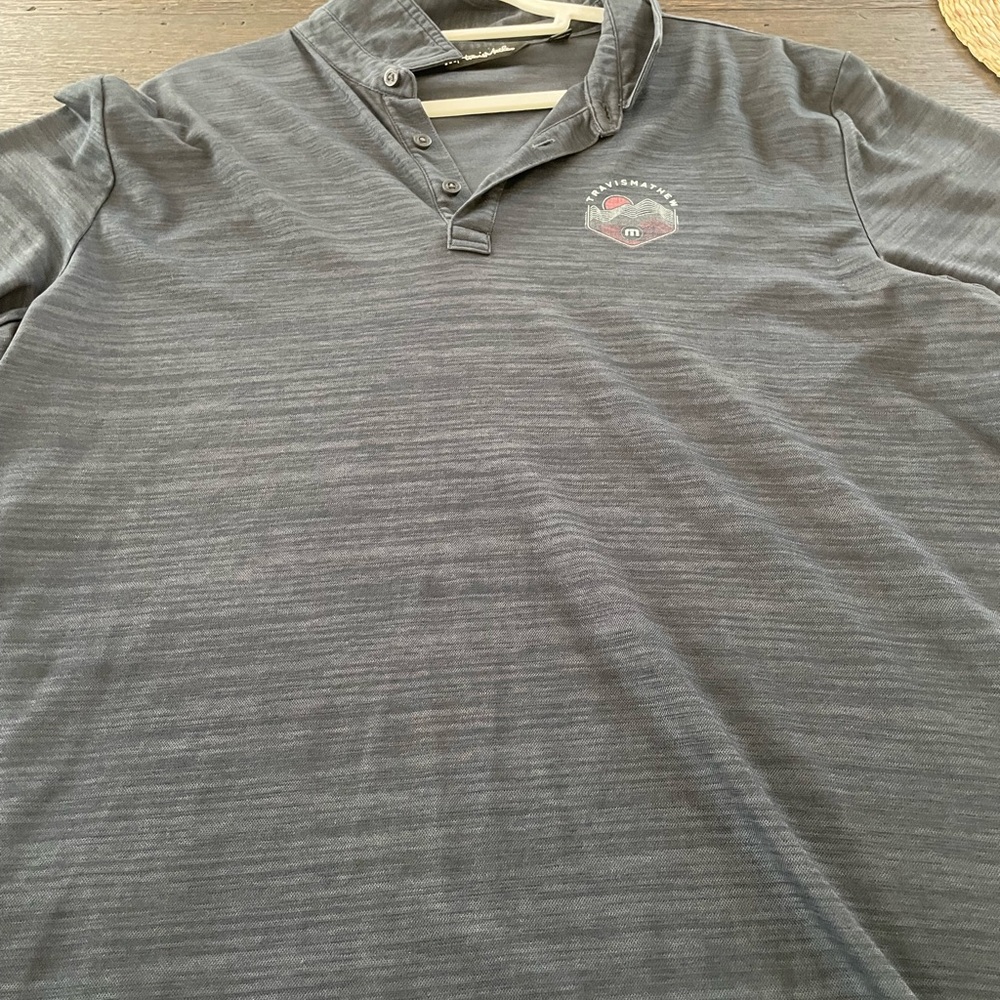Travis Mathew Charcoal Button Down Shirt